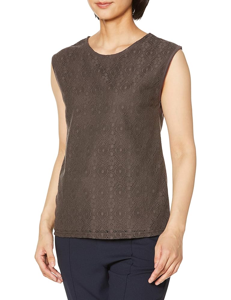 Amazon | [セシール] Tシャツ タンクトップ 前身レース付き 綿
